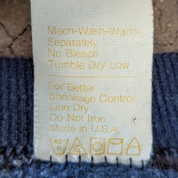 VTG 70s Tultex Oregon State Raglan Sleeve Crew Neck Sweatshirt Blue White Large - Picture 7 of 8